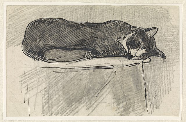 Schlafende Katze, Jan van Essen (1864-1936), Rijksmuseum Amsterdam